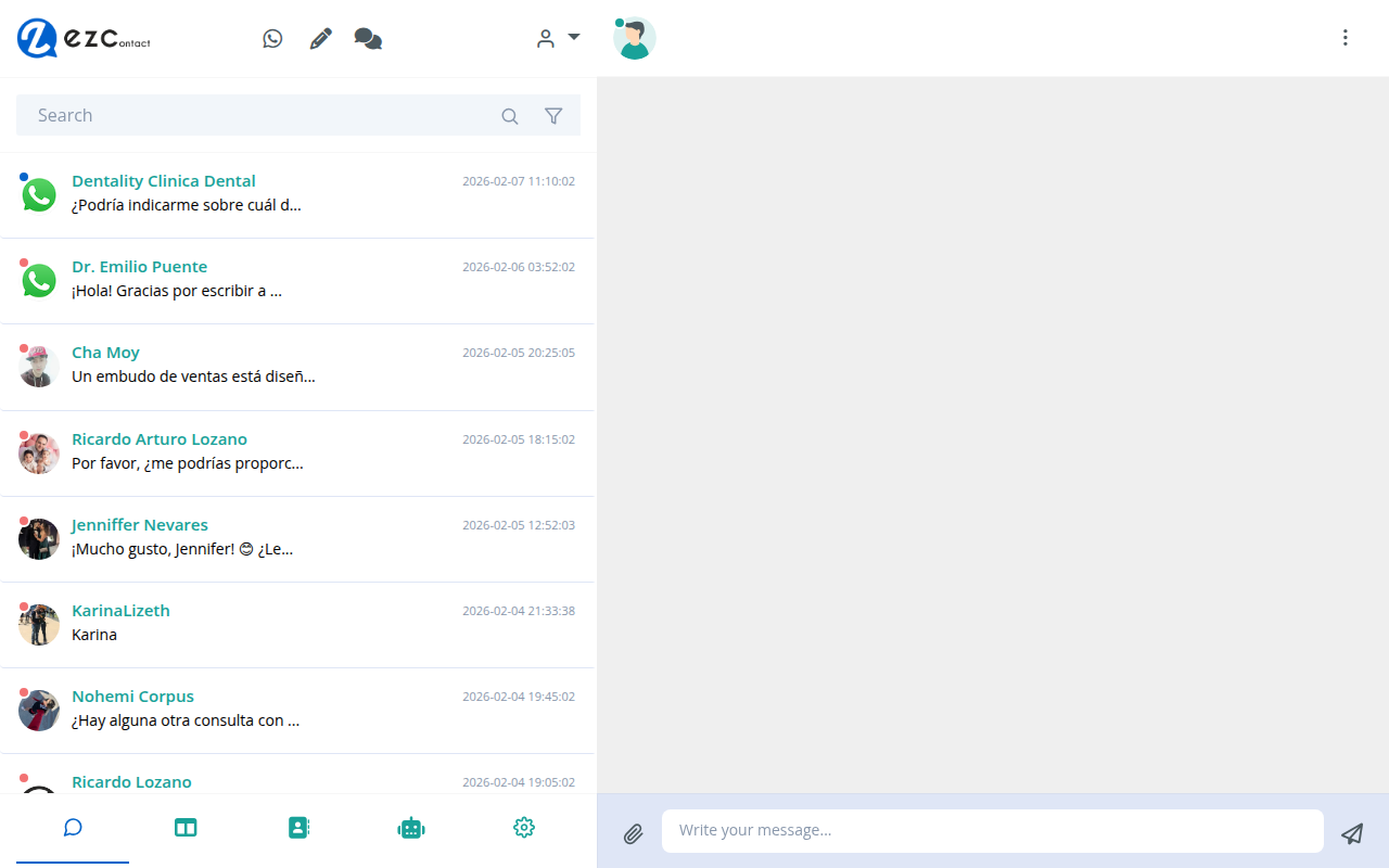 EZContact Unified Inbox - All channels in one panel